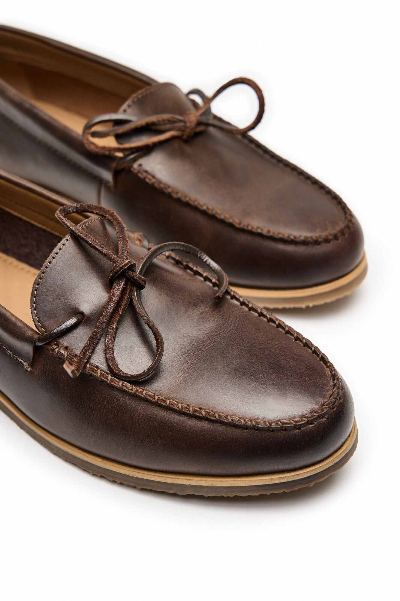 Zapato mocasín sport en ante - Castanho escuro