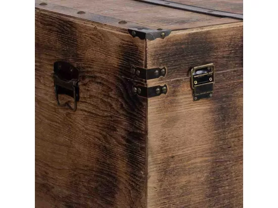 Coffre en bois marron 80x49x45,5