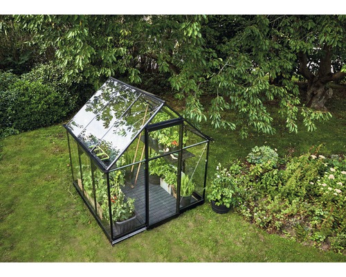 Halls Qube 66 kas, 3,9 m², 3 mm veiligheidsglas, 198 x 198 cm, zwart