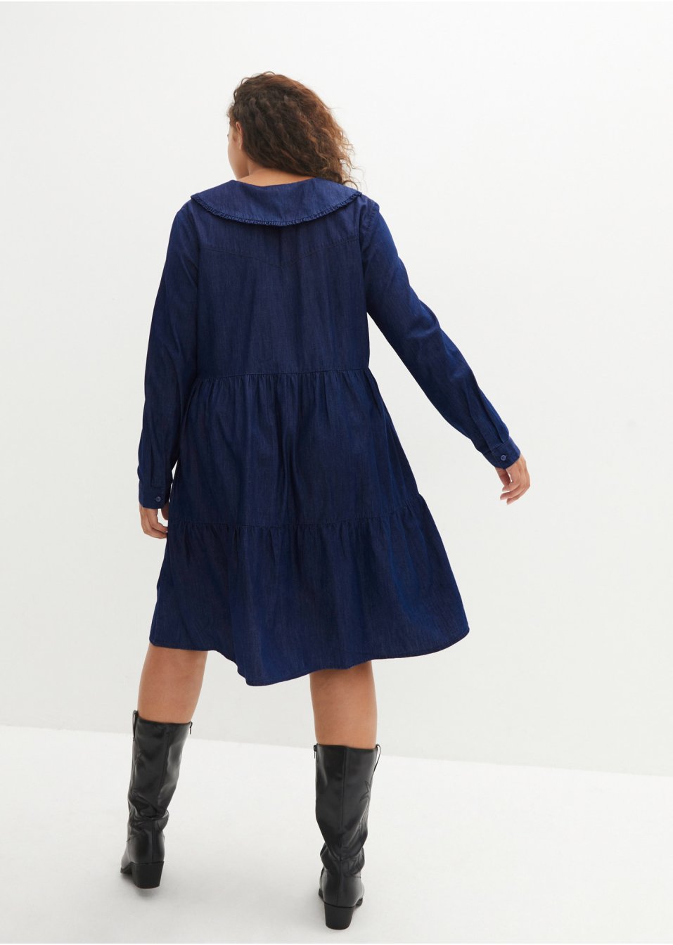 Robe-tunique en jean avec col