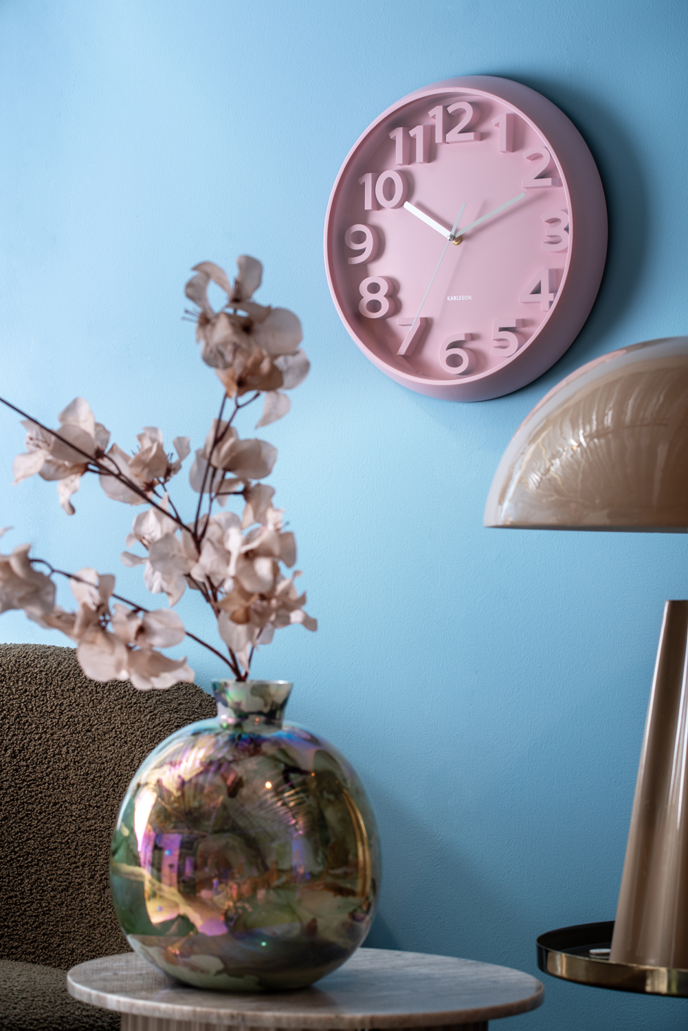 Wandklok Elevated Classic Numbers - Zachtroze