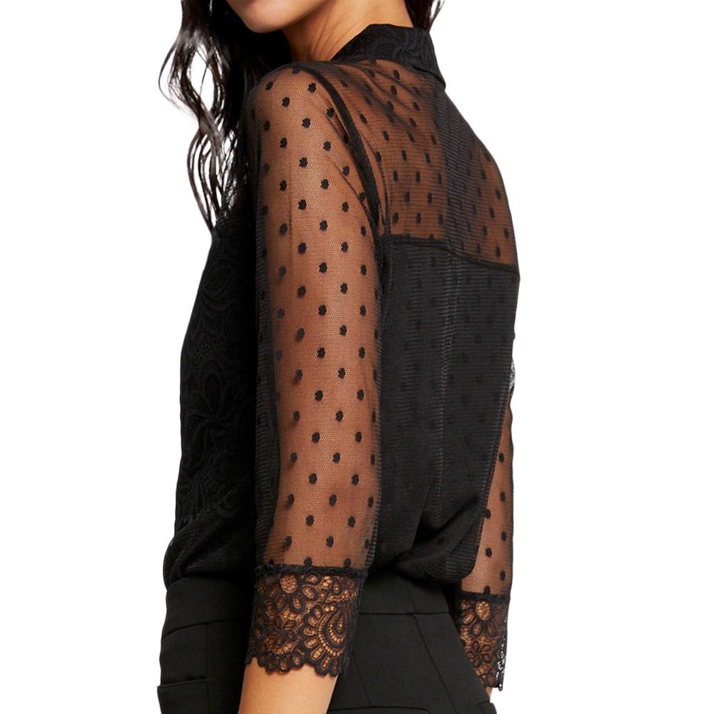 Morgan Chemise Noire Femme Morgan Defl