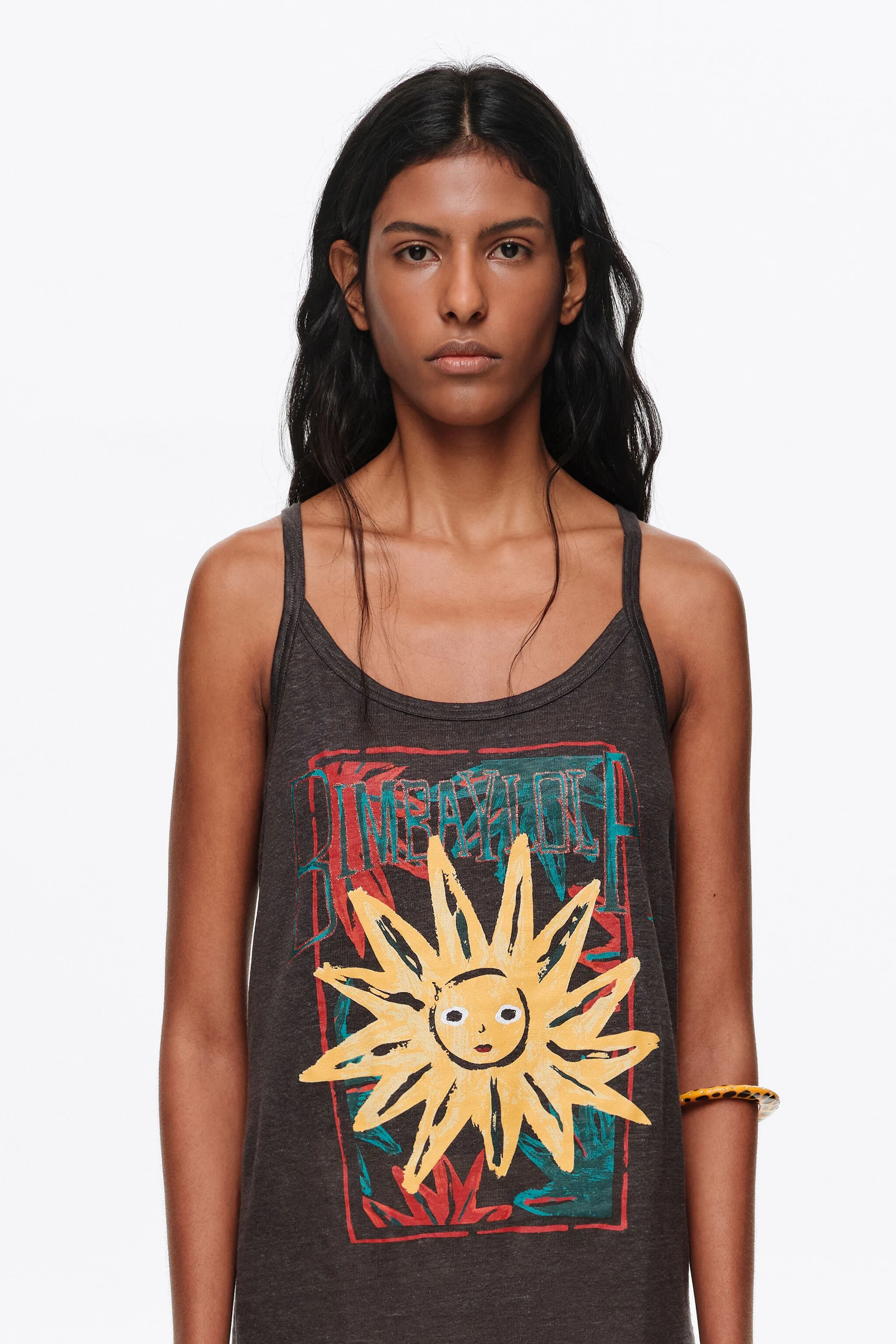 Top de linho antracite Positional Sun