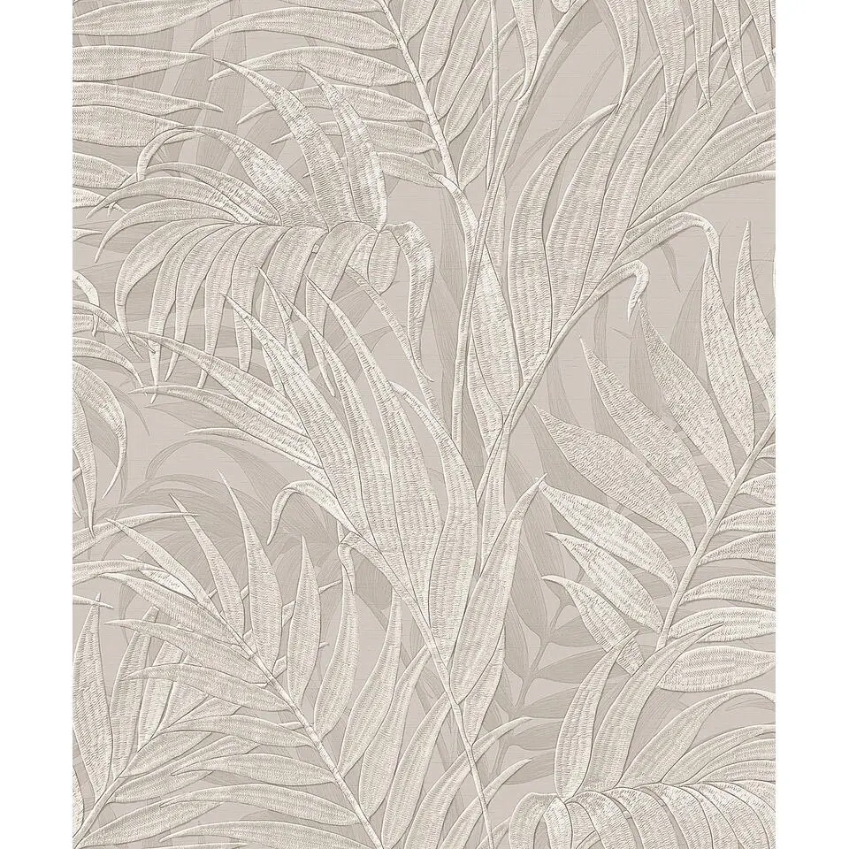 Dutch Wallcoverings - Grace Tropical palm leaf mink - GR322103