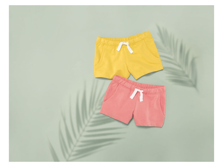 Meisjes sweatshorts, 2 stuks, met hoog katoengehalte