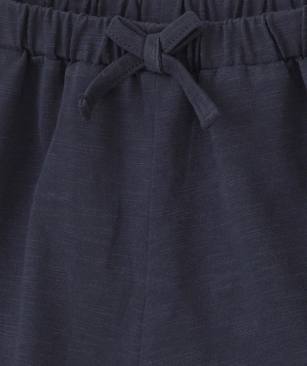 SHORT FILLE EN COTON BIO BLEU MARINE
