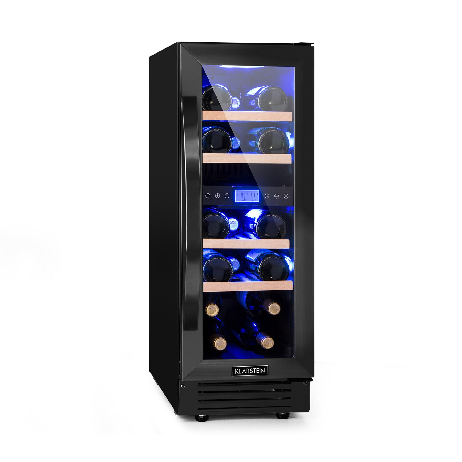 Vinovilla 17 Built-In Duo Weinkühlschrank 53l 17 Fl. 2 Zonen Glastür Schwarz