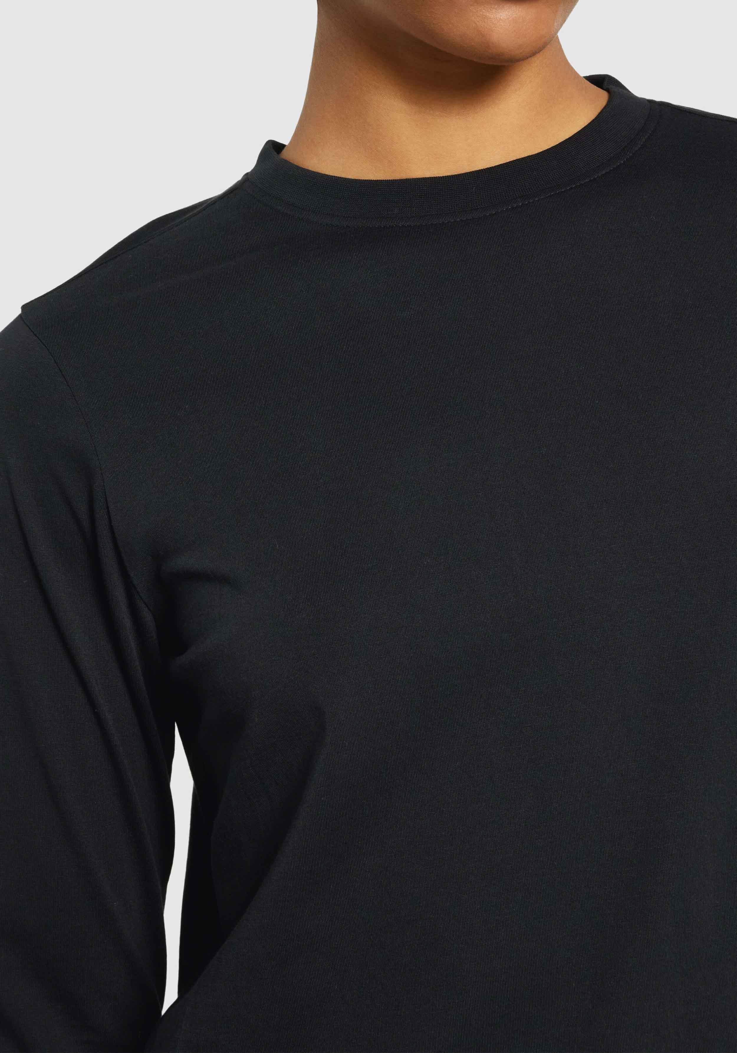 Knowledge Cotton Apparel Longsleeve Basic Pima Cotton Black Jet