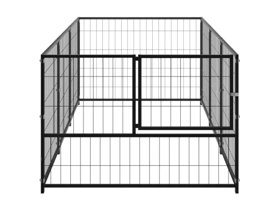 Chenil extérieur cage enclos noire 300 x 100 x 70 cm 02_0000519