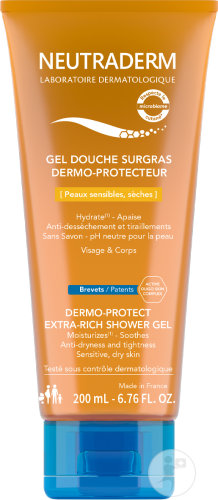 Neutraderm Gel Douche Surgras Dermo-Protecteur Visage Et Corps Peaux Sèches Et Sensibles Tube 200ml