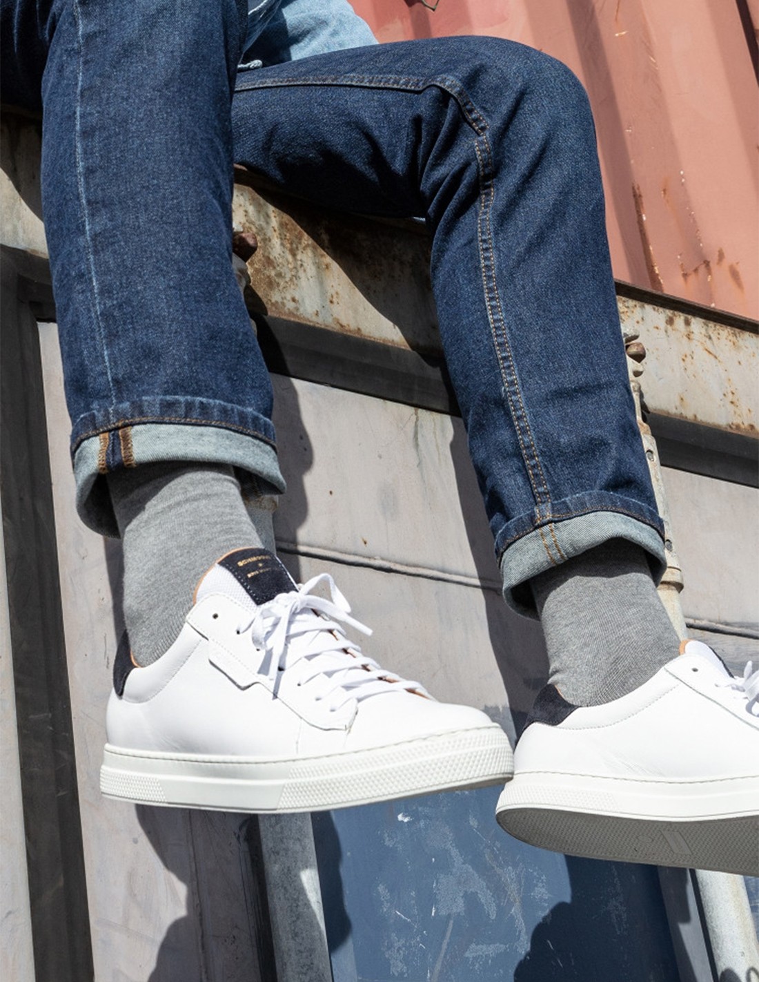 schmoove Baskets de ville Homme Spark Clay M Blanc Cuir
