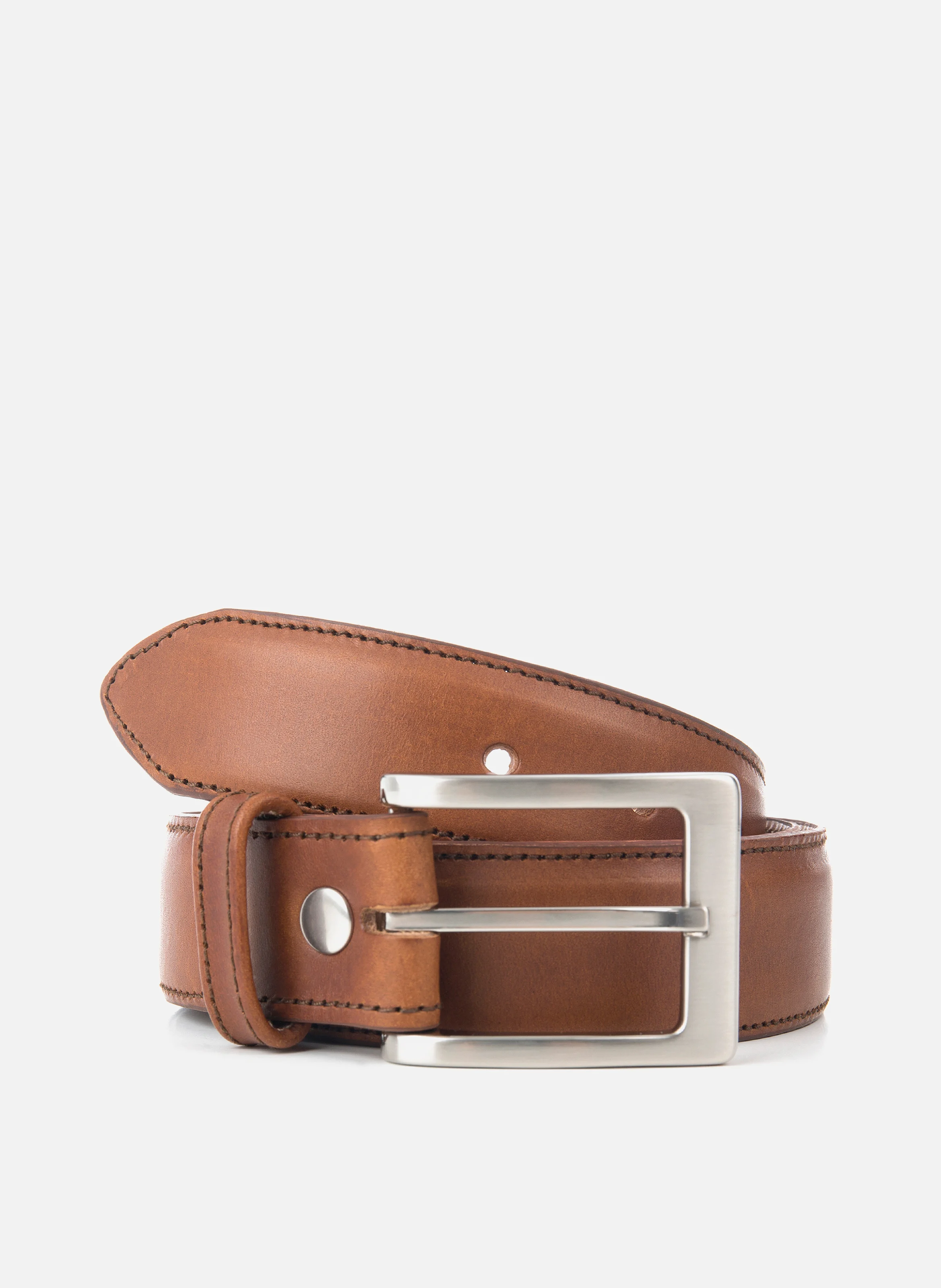 Ceinture classique cuir lisse | Marron