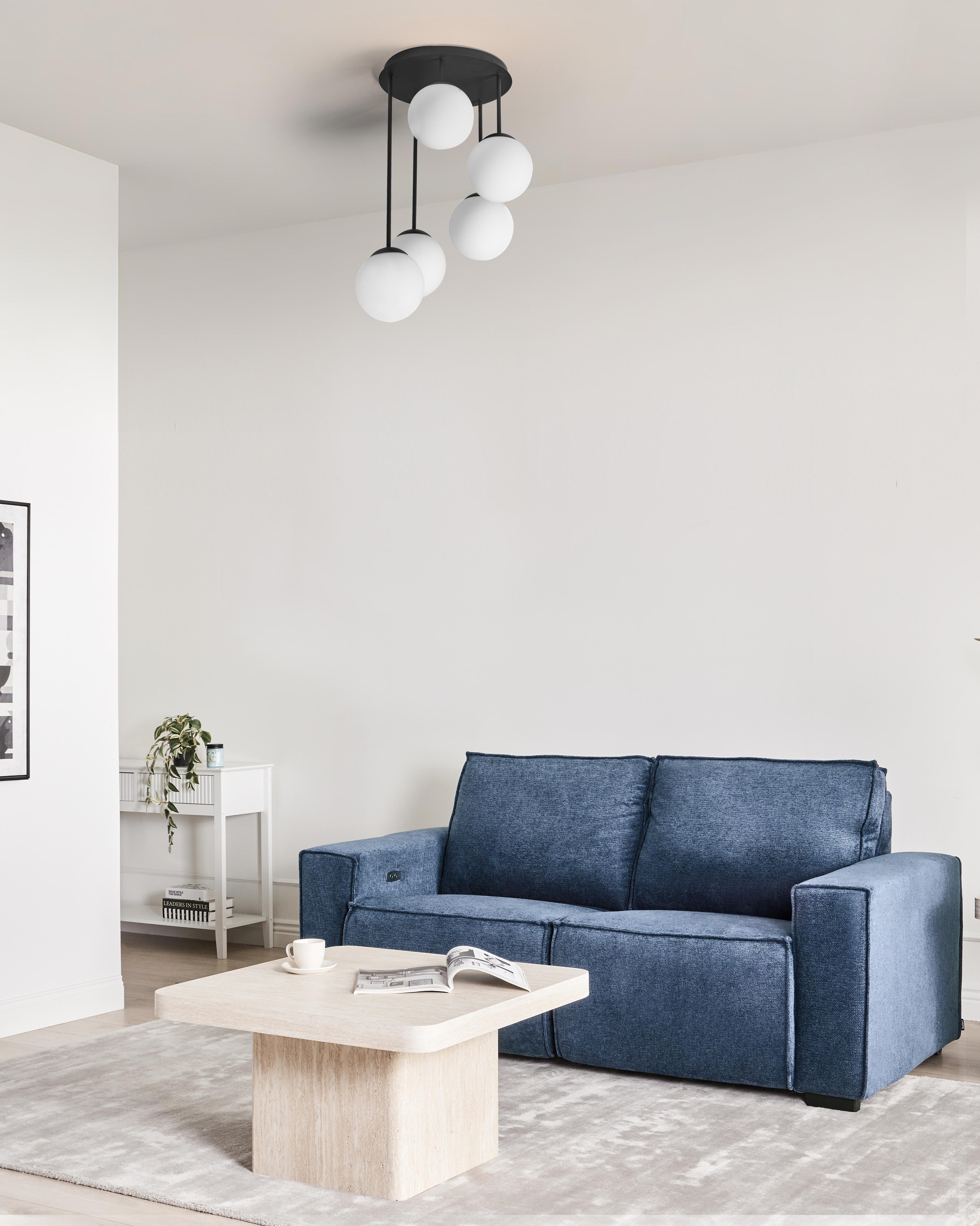 5-lichts hanglamp RIANA Glas Zwart