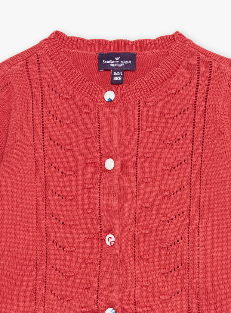 Gilet en tricot rouge fantaisie