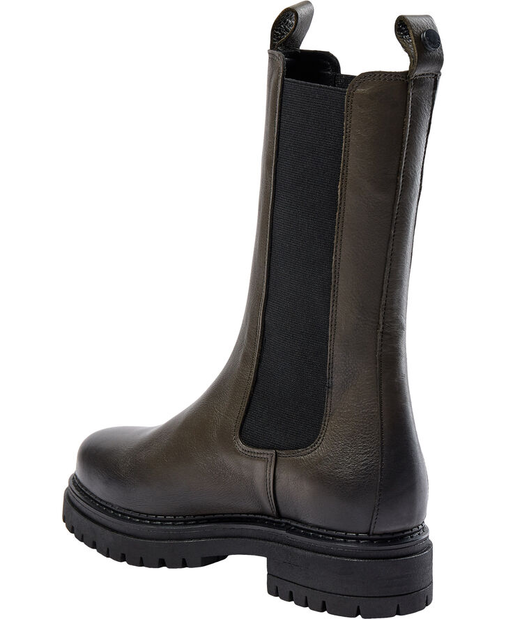 Cashott CASHANNAH Chelsea High Cut Leather Olive