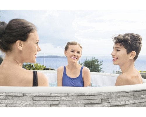 Bestway® LAY-Z-SPA® Vancouver AirJet Plus™ opblaasbare hottub met 140 luchtjets, geïntegreerd verwarmingssysteem, multifunctionele pomp en app-bediening, grijs