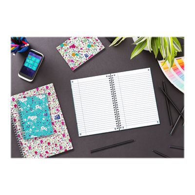 Oxford Floral - Carnet de notes à spirale - B5 - 120 pages - ligné