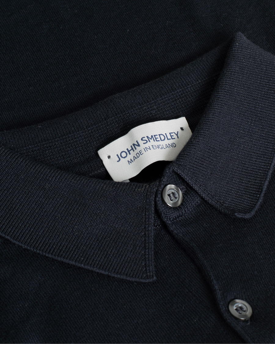 John Smedley Adrian Slim Fit Sea Island Polo Navy