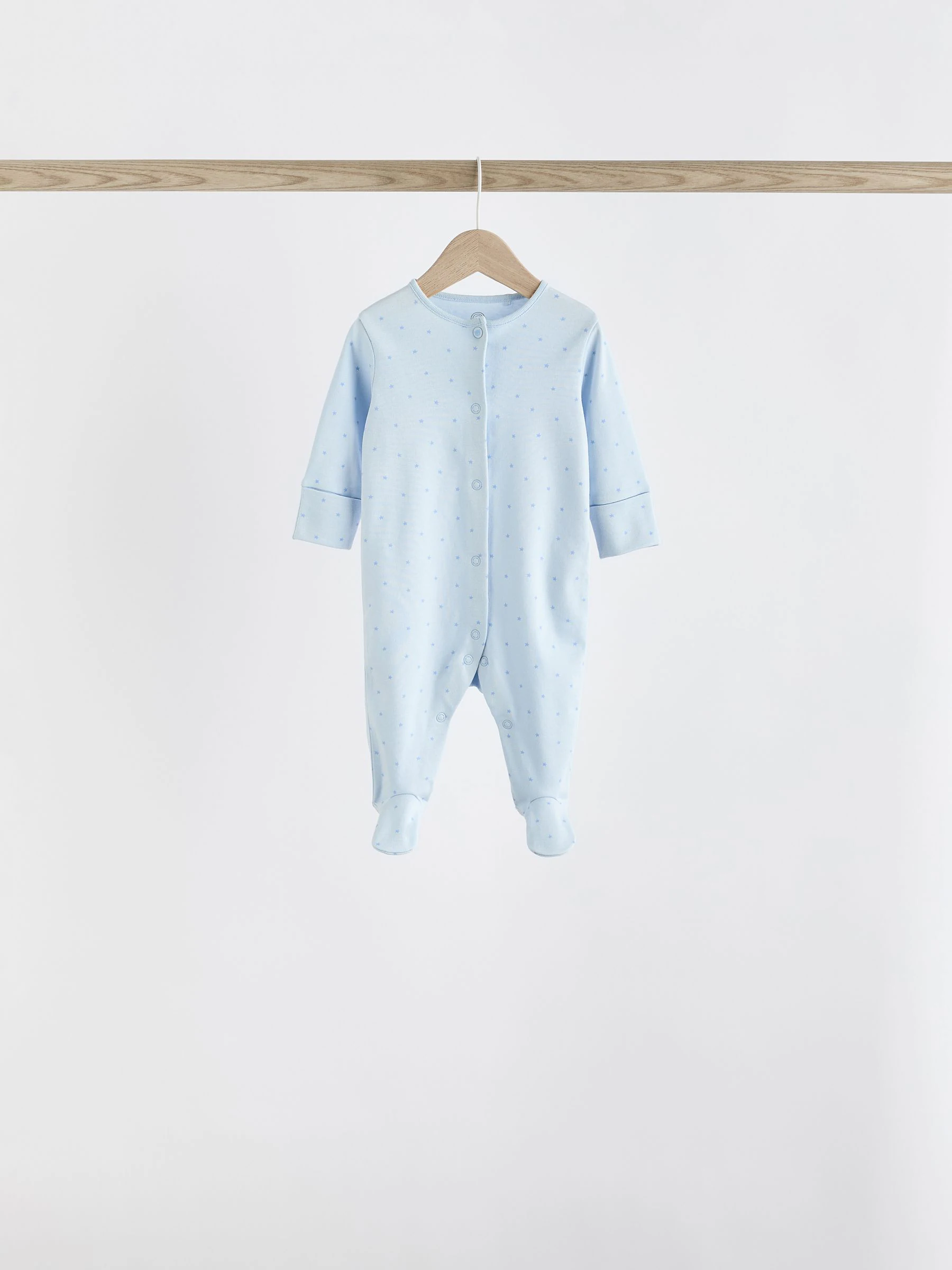 Blauw - Babypyjama met berenprint (0-2jr)