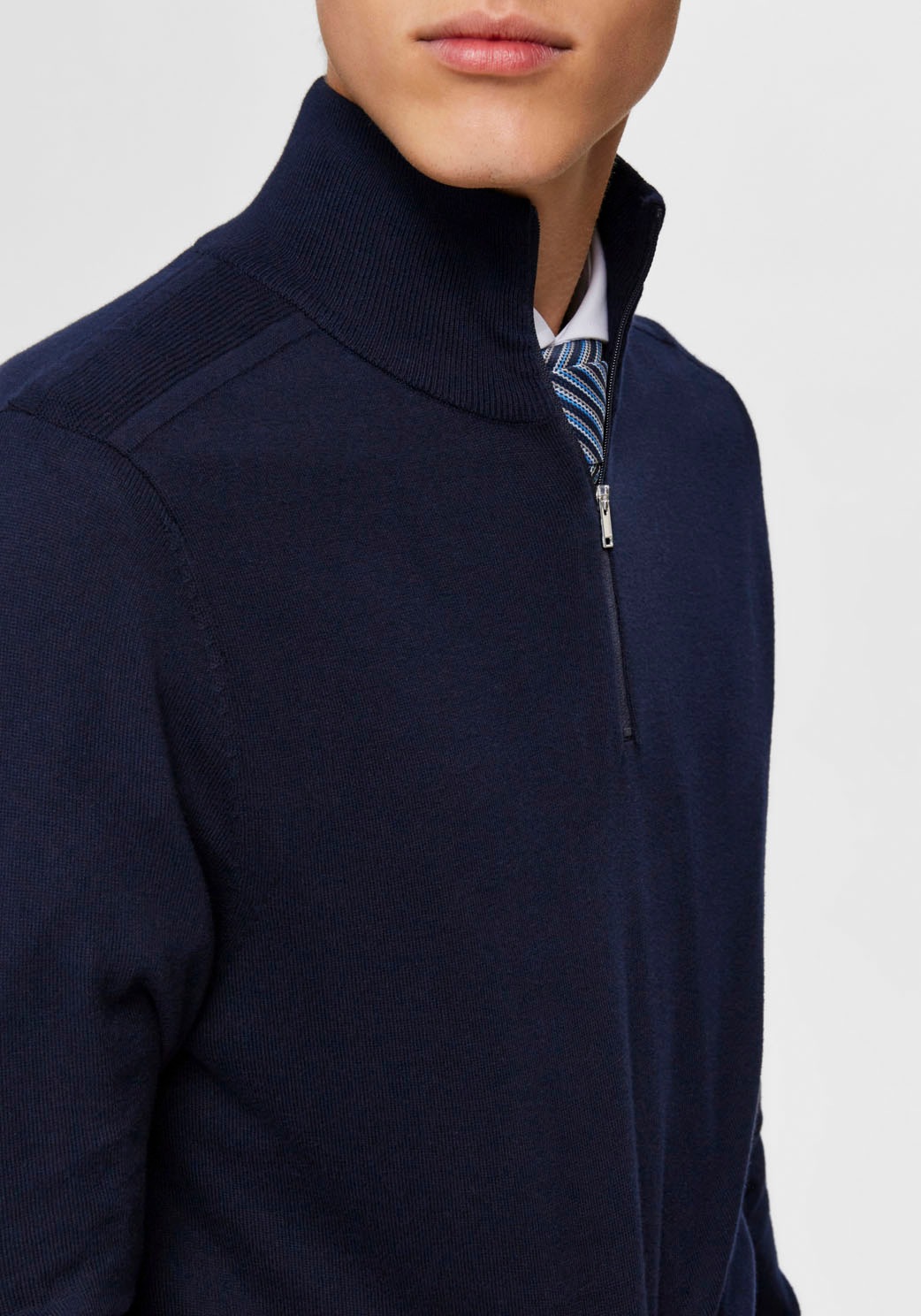 SELECTED Troyer »SLHBERG HALF ZIP CARDIGAN NOOS« Baumwolle, regular fit