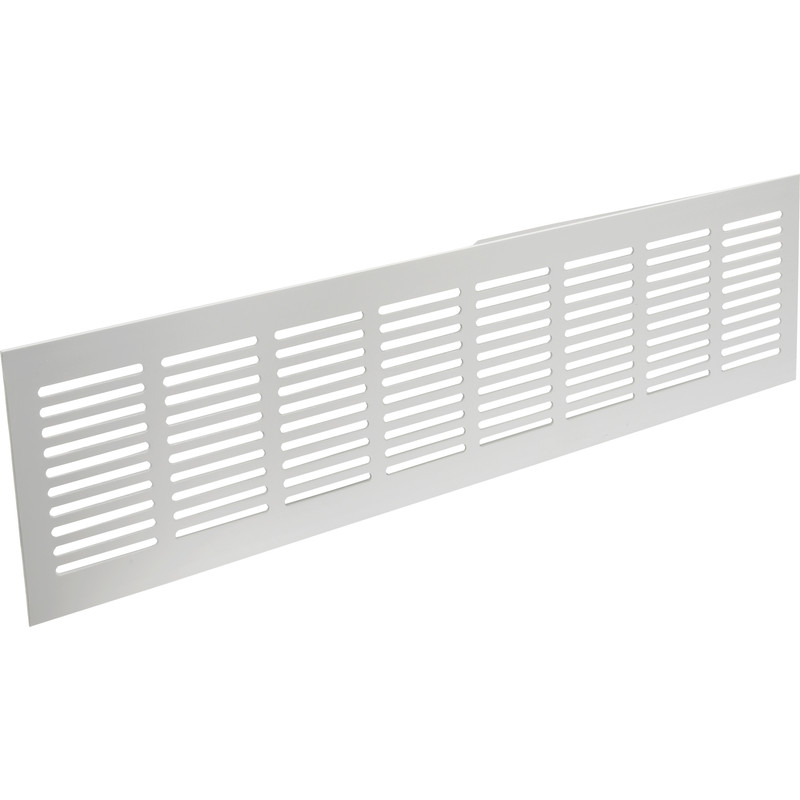 Plintrooster aluminium 400 x 100mm wit