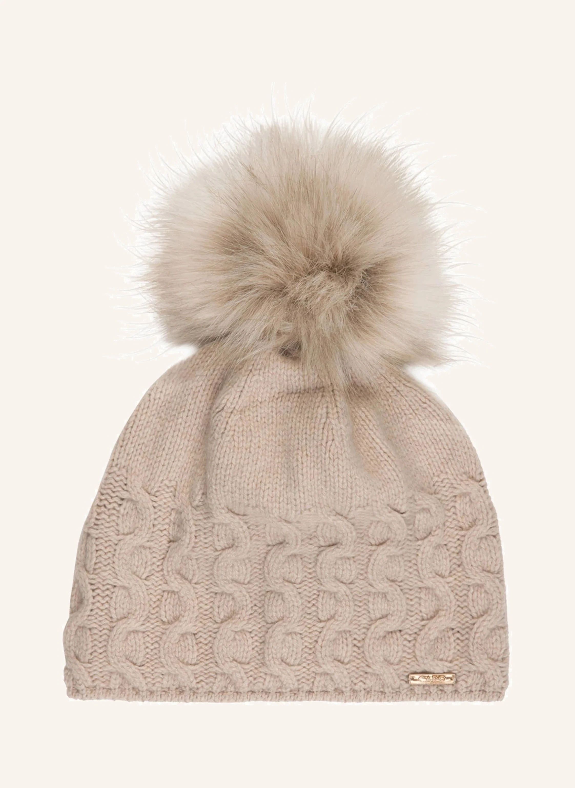 CAPO Cashmere-Mütze ISCHGL mit Kunstpelzbommel