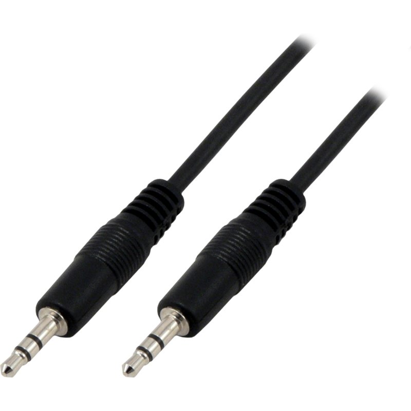 MCL Cable jack 3.5mm male stereo câble audio 5 m 3,5mm Noir