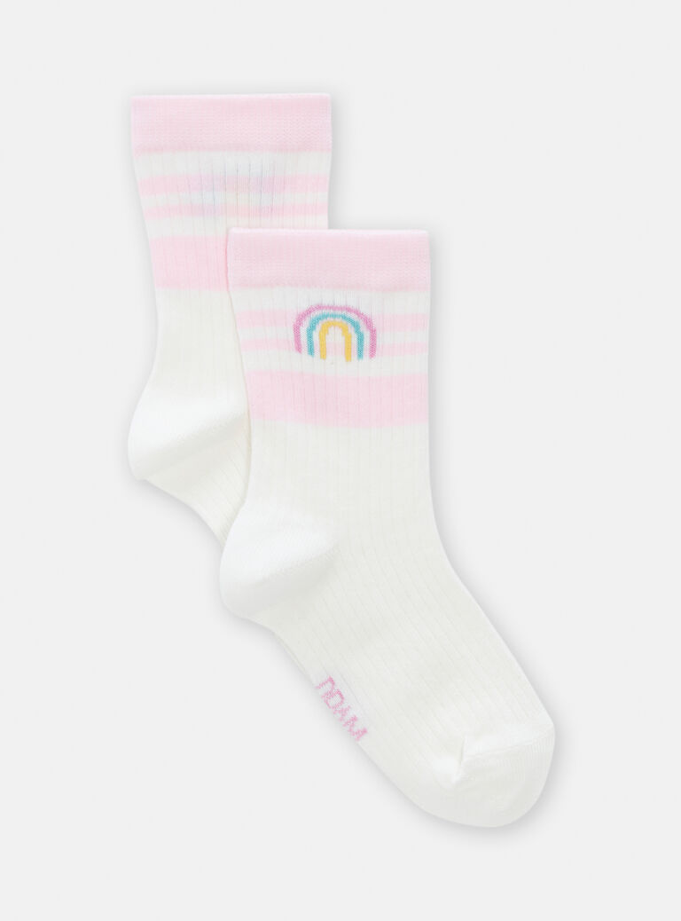 Chaussettes sport à motif arc-en-ciel pour fille