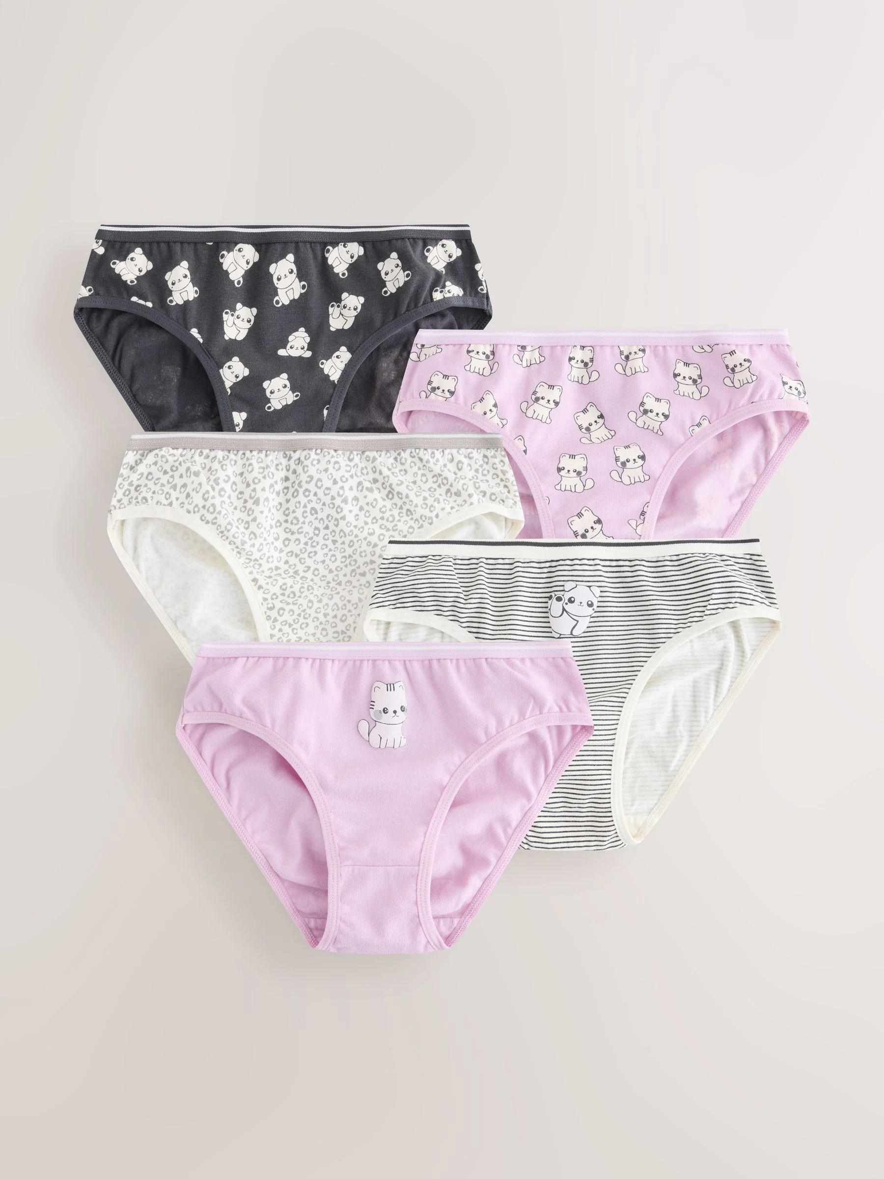 Panda - Set van 5 Bikini Onderbroeken (1.5-16jr)