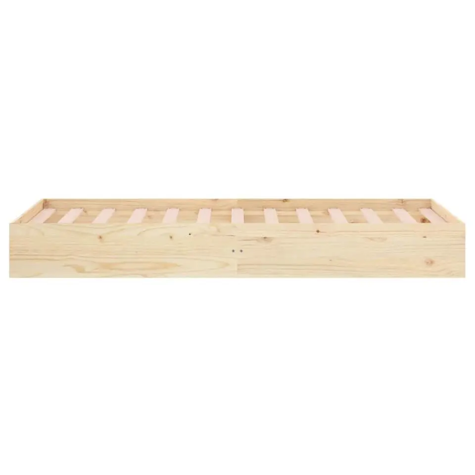 vidaXL - Bed frame met lattenbodem - Naturel - Massief hout - 75x190 cm