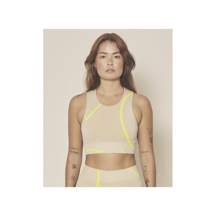 Moonchild Yoga Wear Loud Logo Crop Top Silver moon / cyb