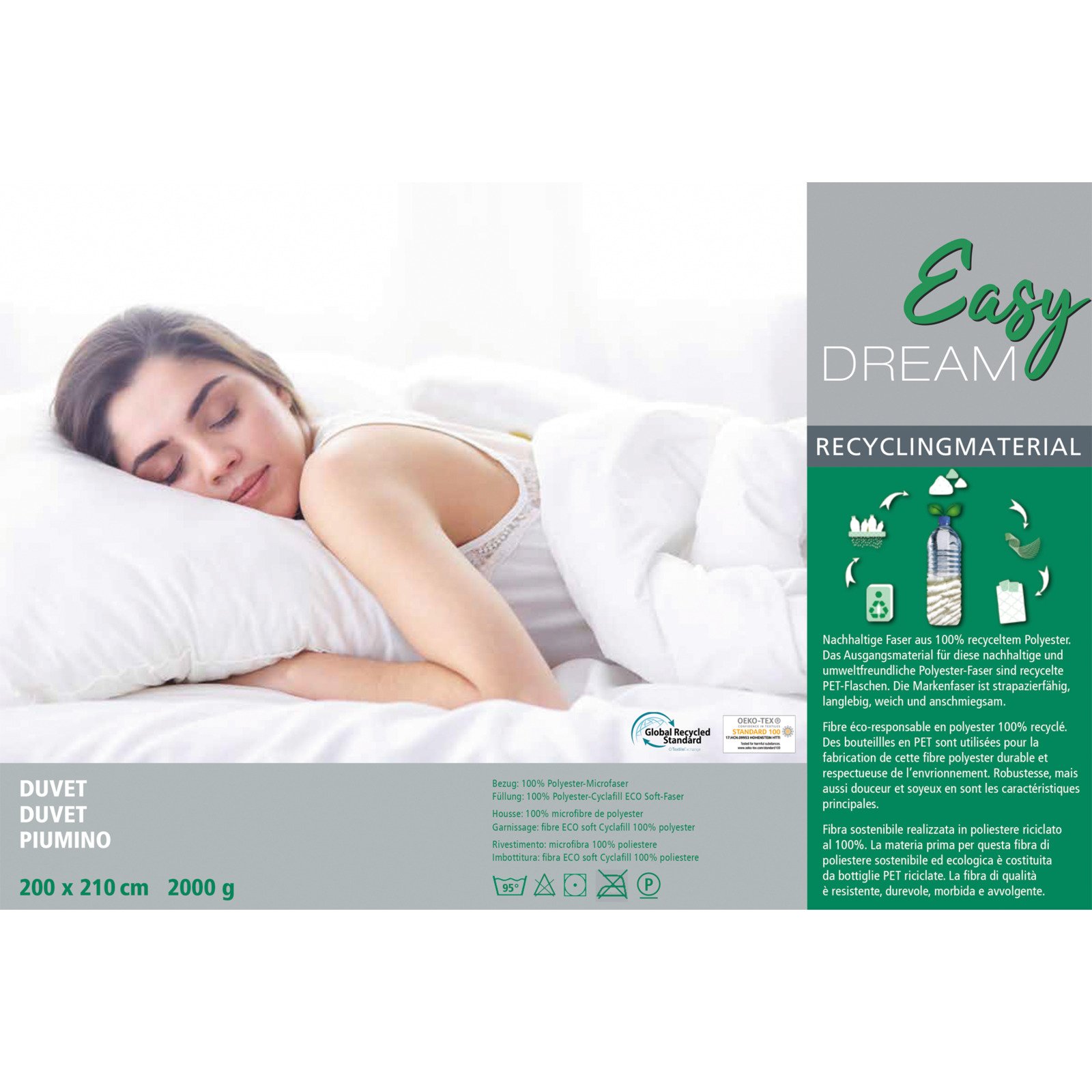 Duvet Cyc, 160x210 Duvet Nordisch, weiss