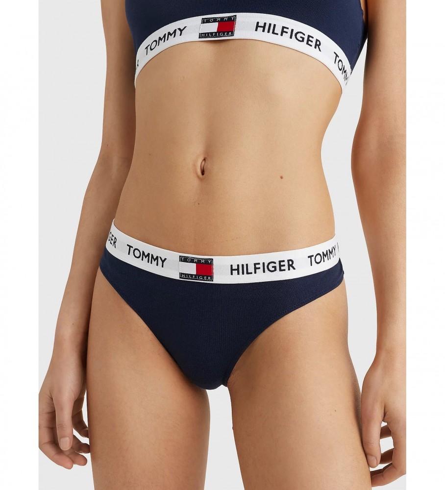 Calcinha fio dental Tommy Hilfiger 85 azul marinho