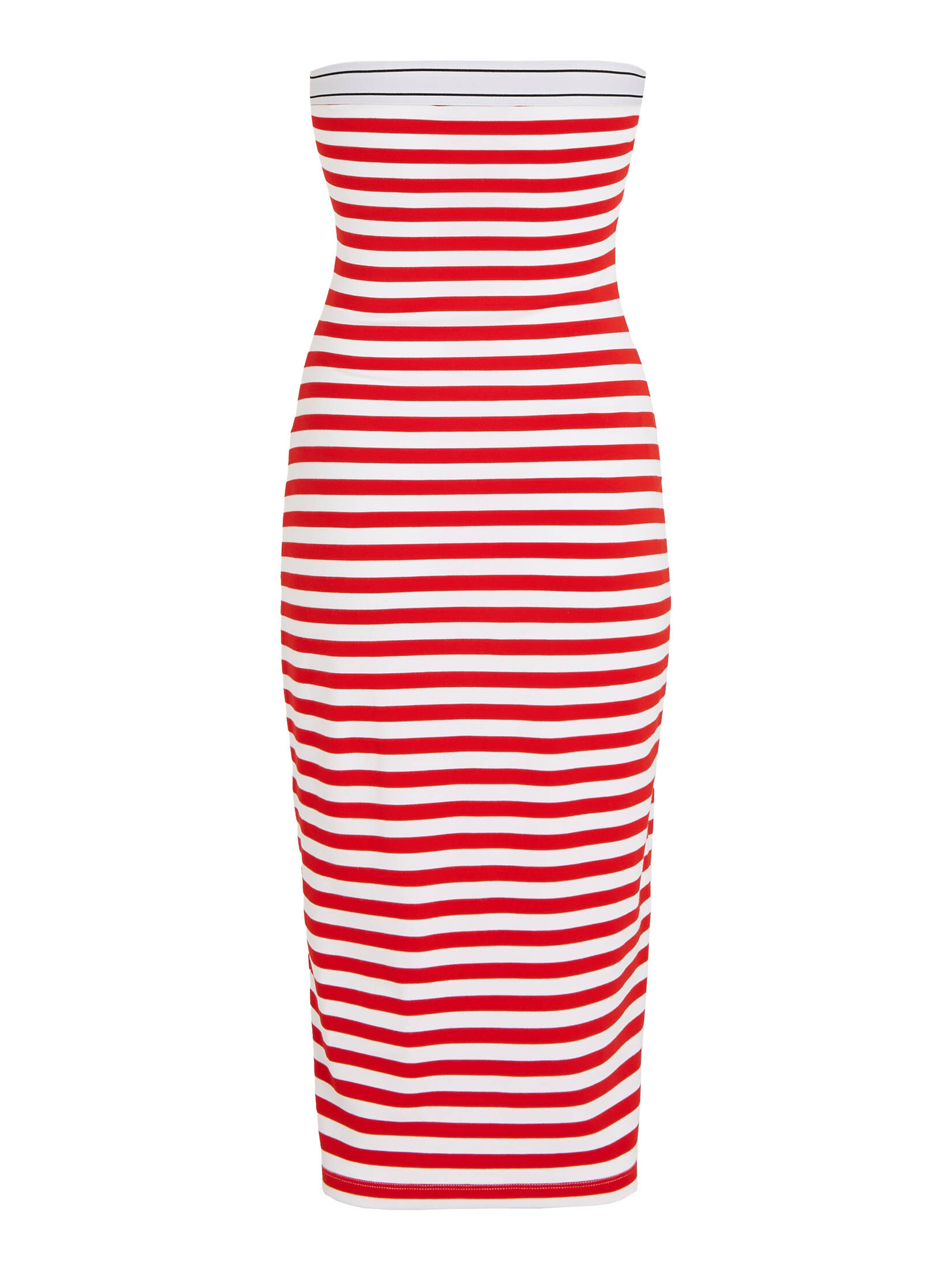 Tommy Jeans| Damen Sommerkleid TJW LOGO TAPE STRIPE TUBE DRESS schulterfrei