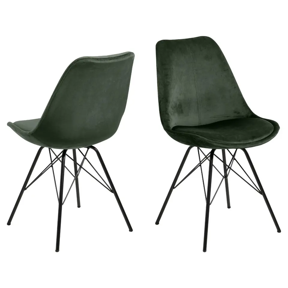 Eetkamerstoel Bonn (2 stuks) - velvet - groen