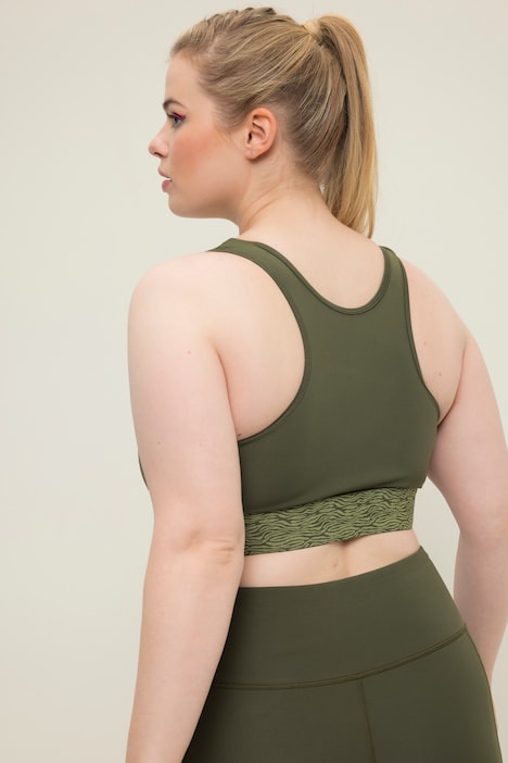 Sport BH, herausnehmbare Softschalen, Zebra-Unterbrustband
