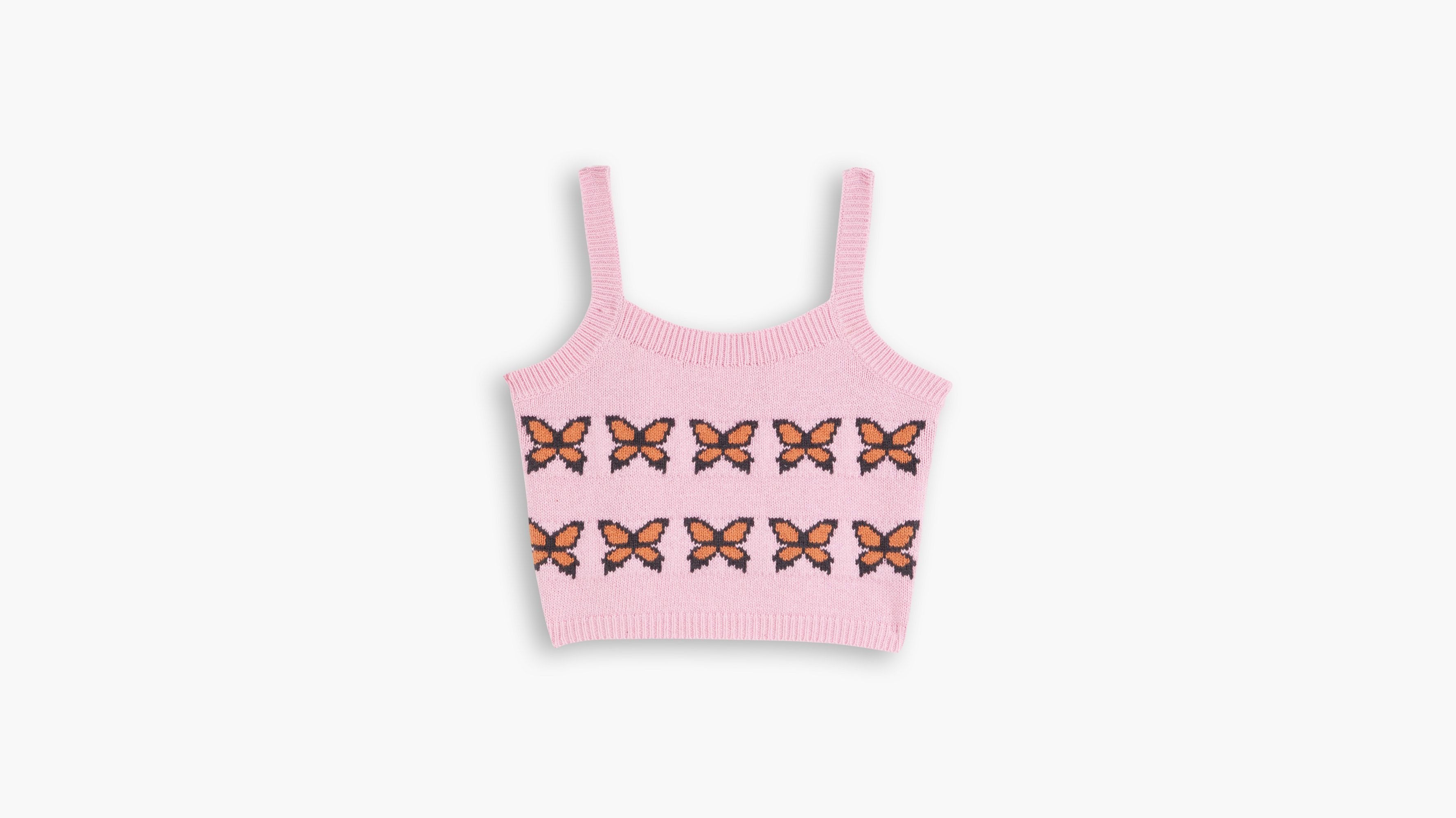 Pull-over débardeur Heaven - Butterflies Pink - Rose