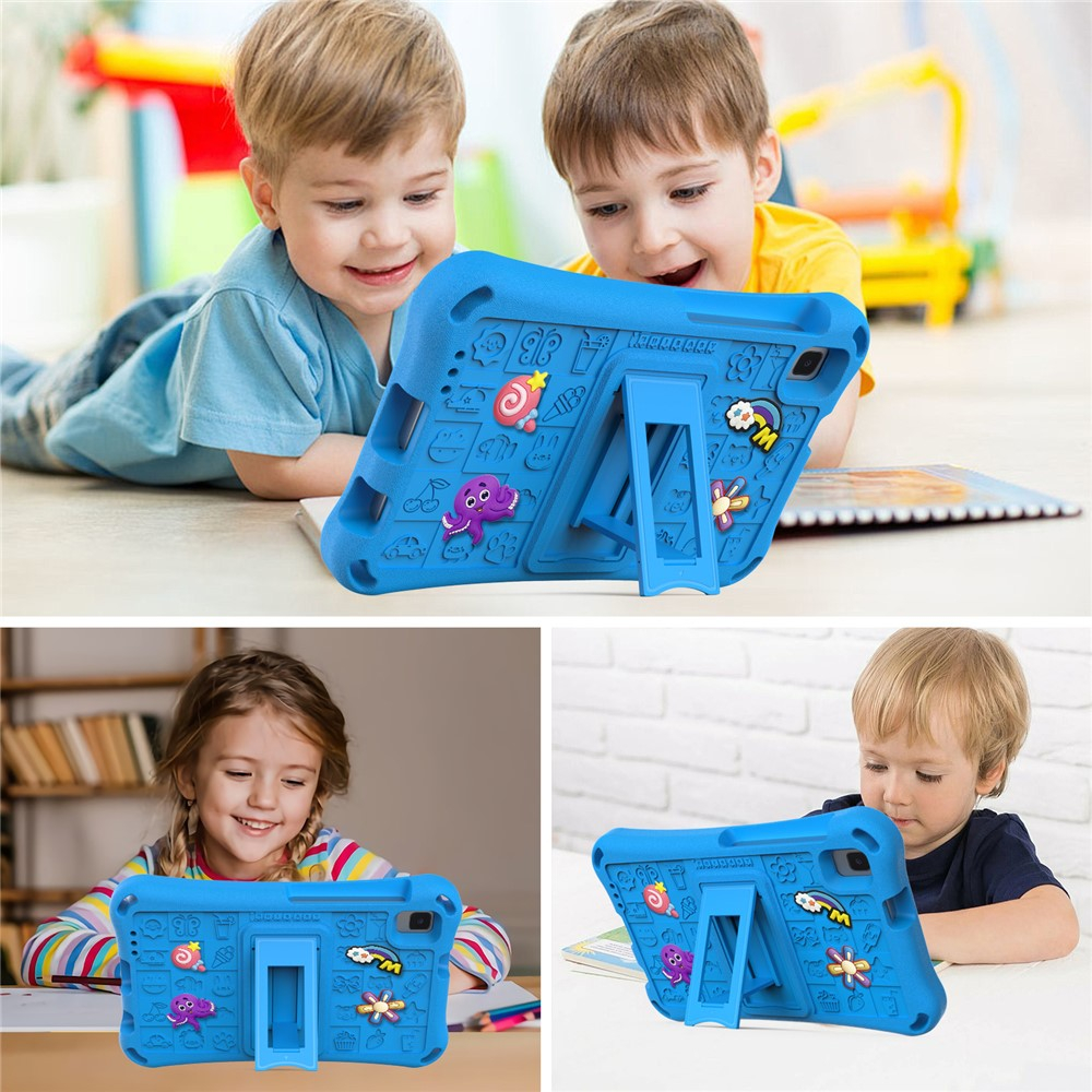 Samsung Galaxy Tab A11 / A9 Stossfeste Kinder Schaumstoff Hülle mit Griff   Kickstand   Schultergurt - Blau