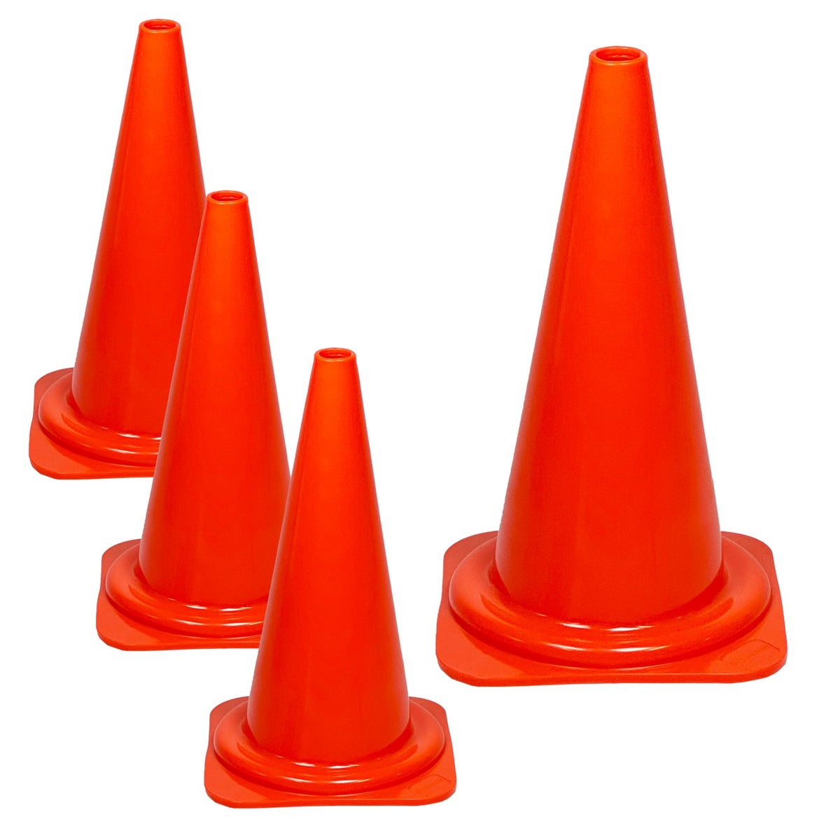 UvV PVC Verkeerskegelset 4 x Barrièrekegels | Oranje | Hoogte 50 cm - Voordeelverpakking / zonder beschermfolie