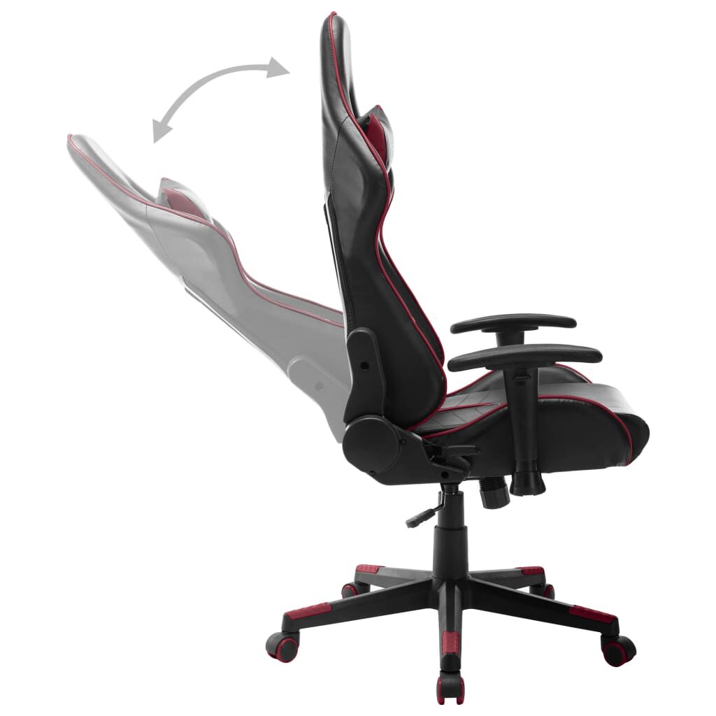 vidaXL Gaming stoel, zwart en bordeauxrood, kunstleer