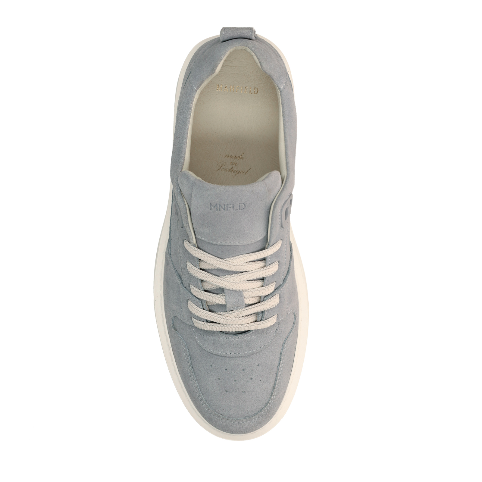 Lichtblauwe suède sneakers