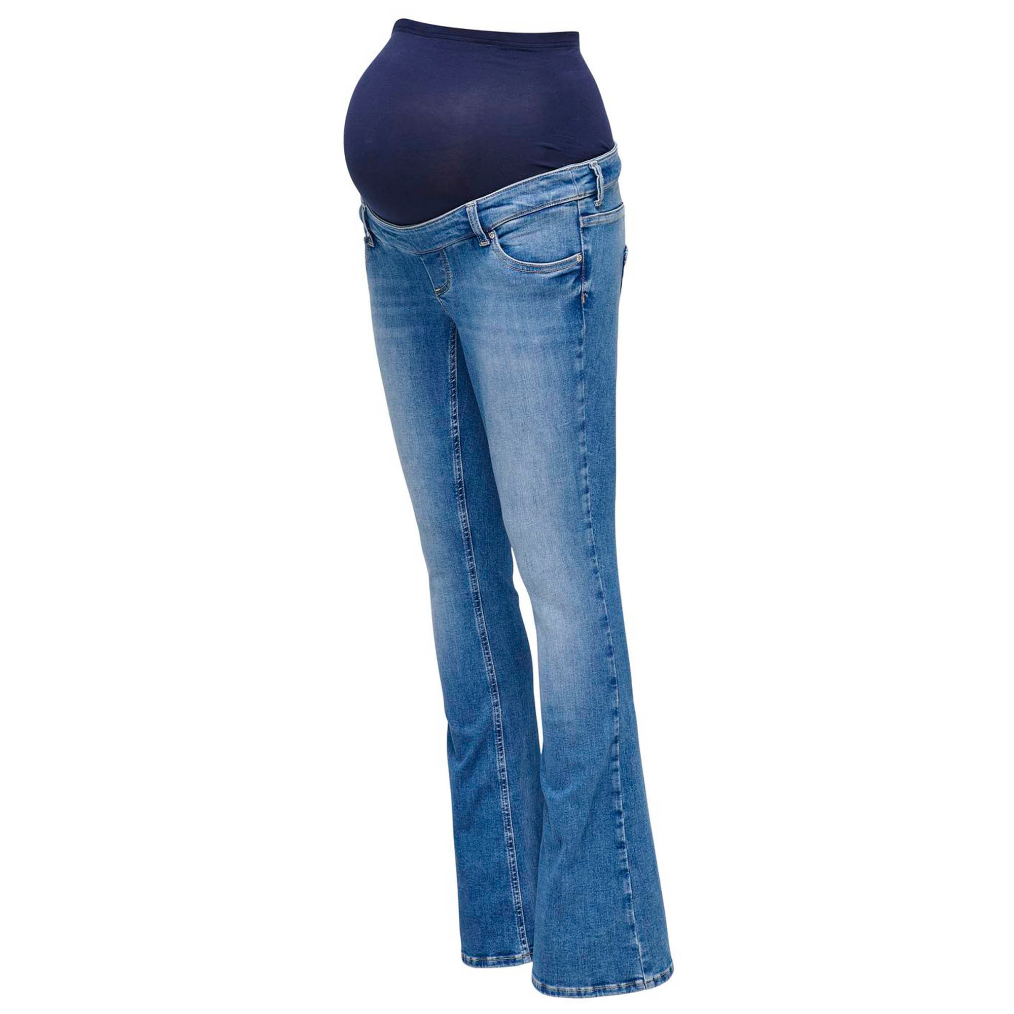 ONLY zwangerschapsjeans lang effen blauw