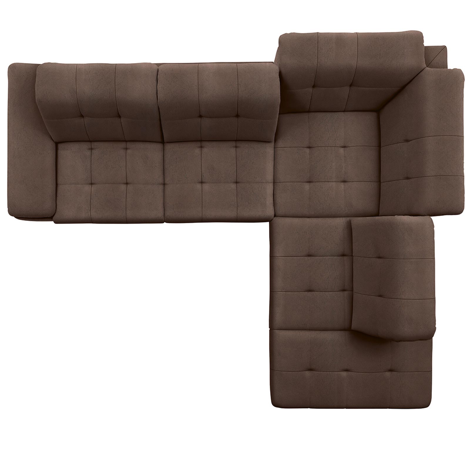 polsterpower Ecksofa - Saddle nougat - Basismodell - Ottomane rechts