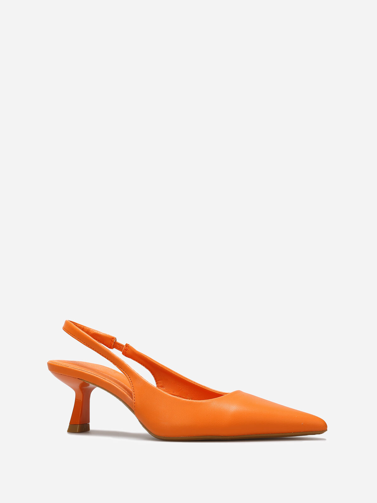 Escarpins en simili à bride arrière- orange