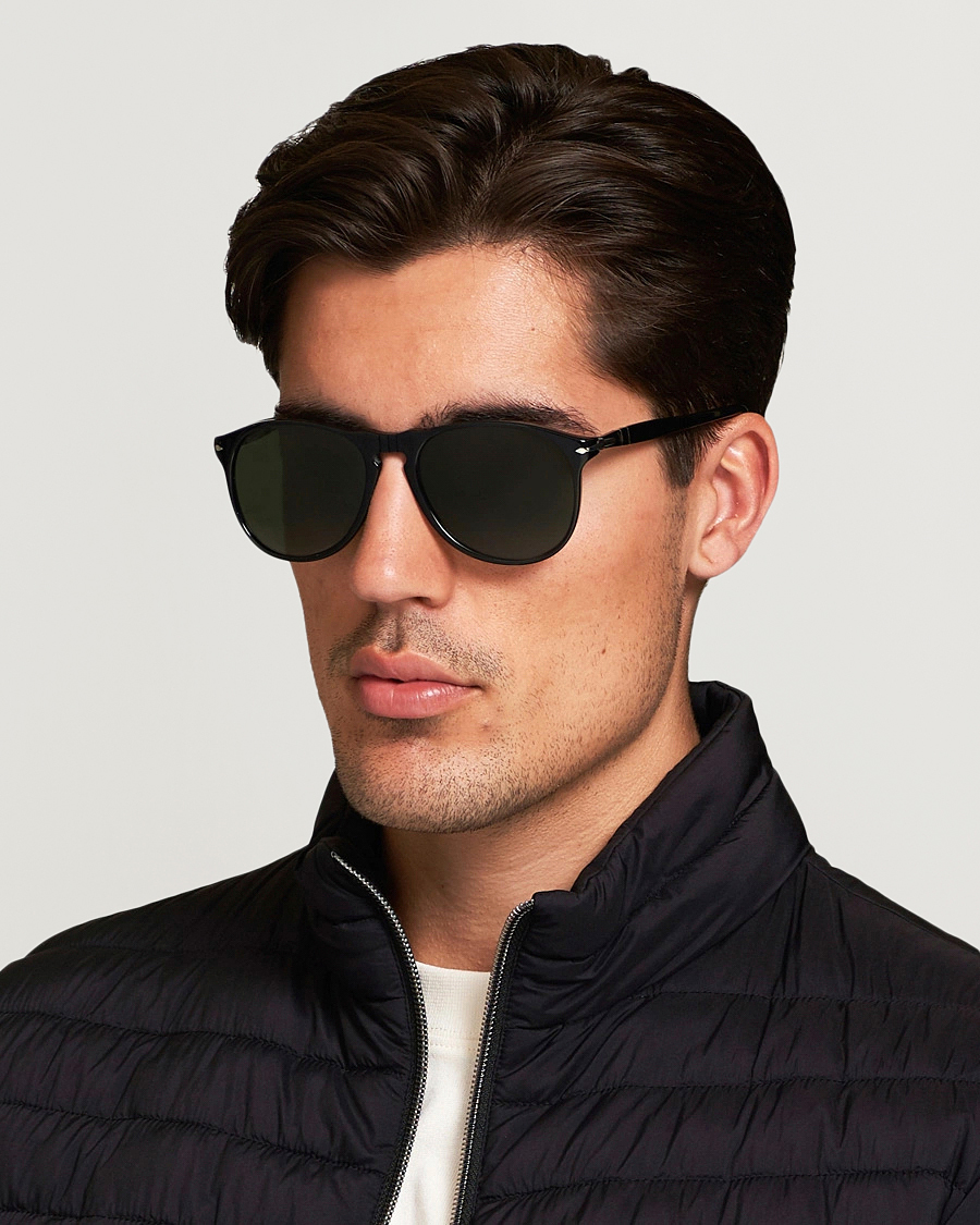 Persol 0PO9649S Sunglasses Black/Crystal Green
