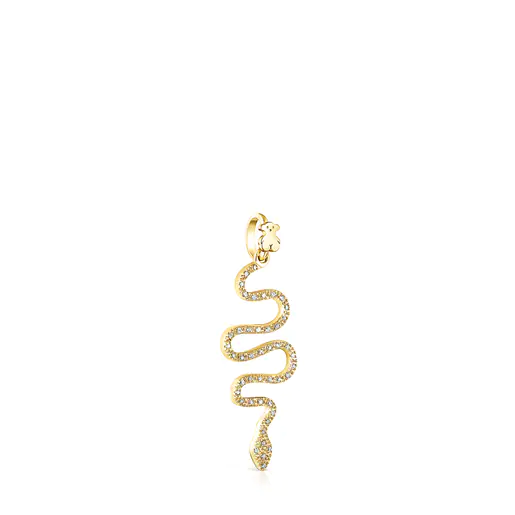 Pingente de cobra TOUS Good Vibes em ouro e diamantes