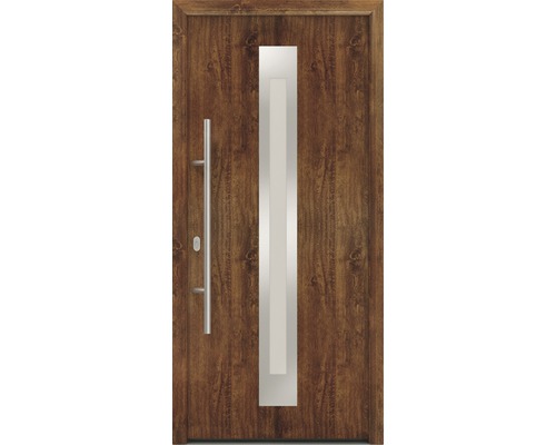 EcoStar ISOPRO IP 770S voordeur, 1100 x 2100 mm, linksdraaiend, donker eiken, inclusief beslagset, RVS-greep, veiligheidsprofielcilinder met 5 sleutels