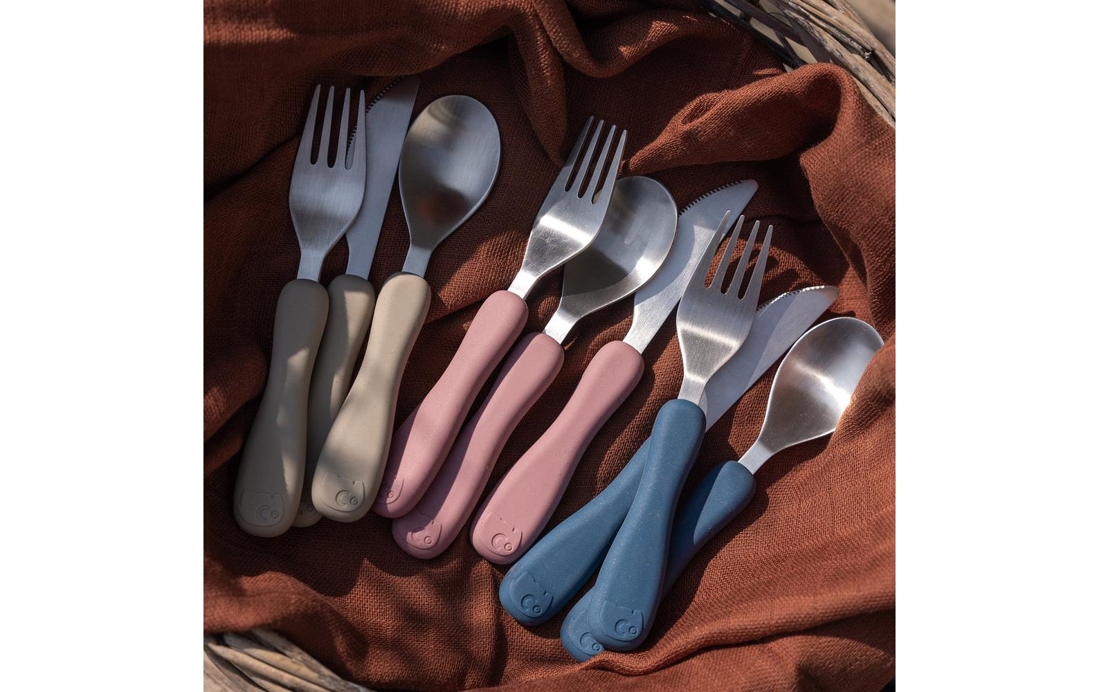 Kinderbesteckset Silikon Fanto Vintage RoseBesteck in dänischem Design