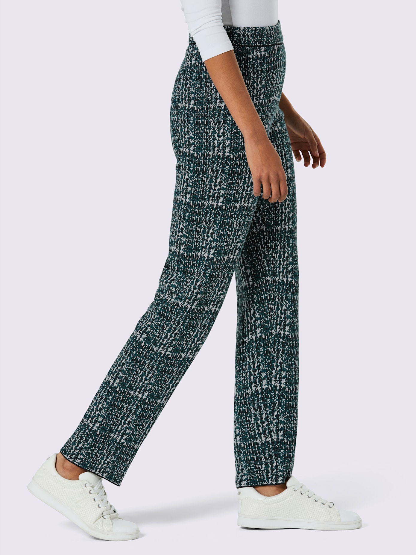 Pantalon en tricot en lyocell et viscose tricot jacquard de qualité