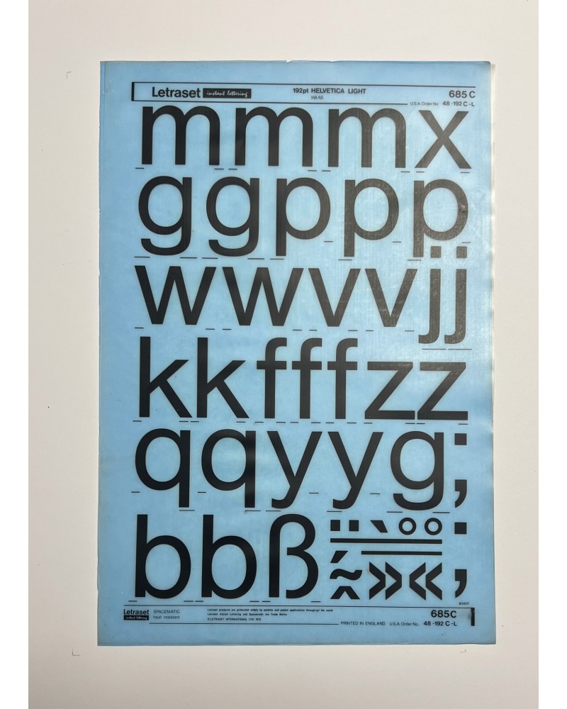 letraset-685C- HELVETICA LIGHT - 192pt